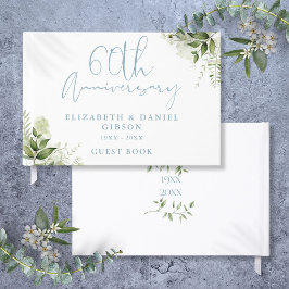 Livro De Visitas Aniversário de 60 anos de Casamento Flora Greenery