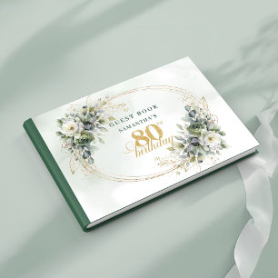 Livro de Visitas Aniversário de 80 anos Rosas Bran