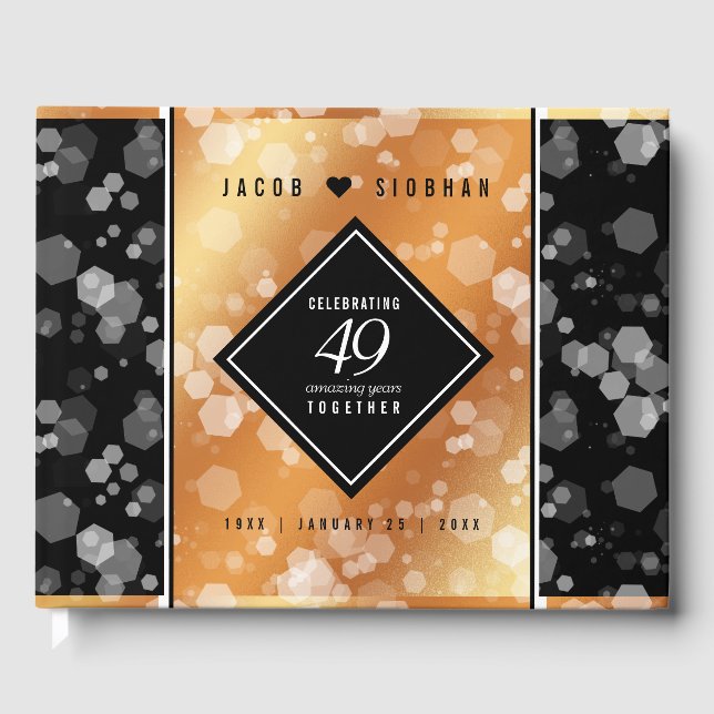 Livro De Visitas Aniversário de Casamento de Cobre Elegante 49º (Frente)