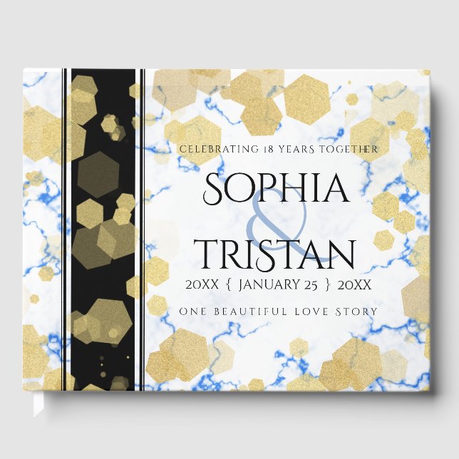 Livro De Visitas Aniversário de Casamento de Porcelana 18 (Frente)