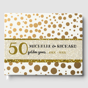 Livro De Visitas Aniversário de casamento dourado Dourado dos