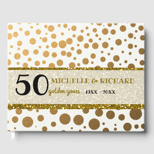 Livro De Visitas Aniversário de casamento dourado Dourado dos