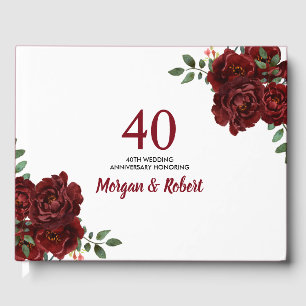 Livro De Visitas Aniversário de casamento romântico da rosa