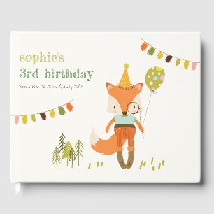 Livro De Visitas Aniversário de criança Fox do Festa de Diversão em