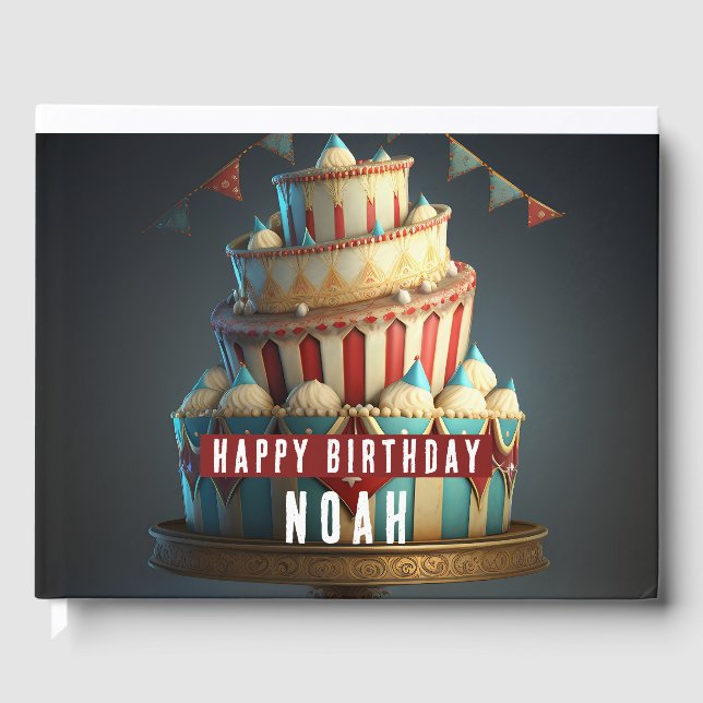 Livro De Visitas Aniversário do tema Circus (Frente)