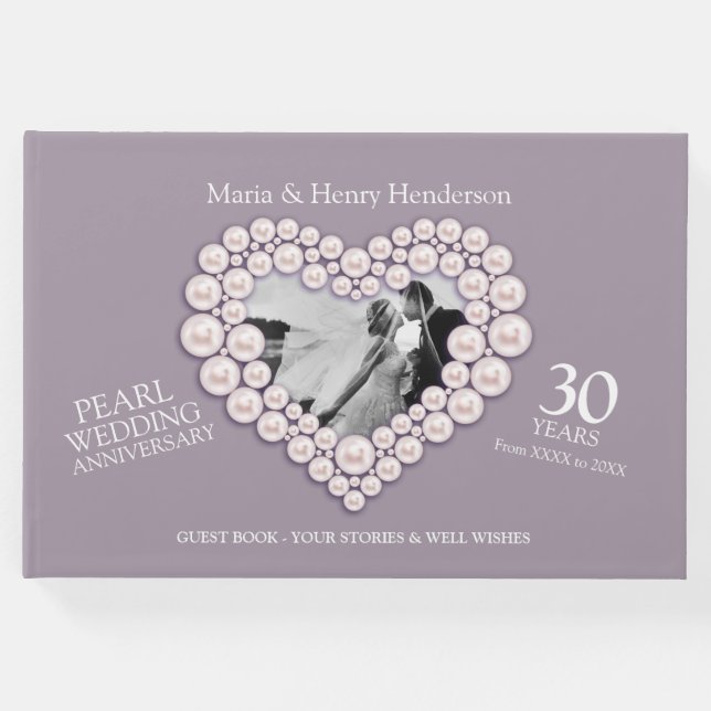 Livro De Visitas Aniversário Fotos de casamento Pearl 30 anos (Frente)