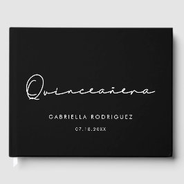 Livro De Visitas Aniversário moderno de Quinceañera manuscrito