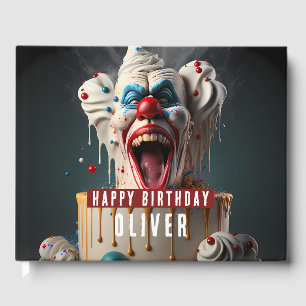 Livro De Visitas Aniversários com tema de palhaço assustador