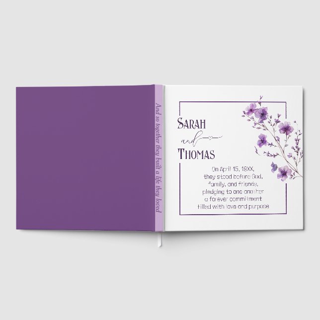 Livro De Visitas Anniversary Party Purple Flowering Branch (Completo)