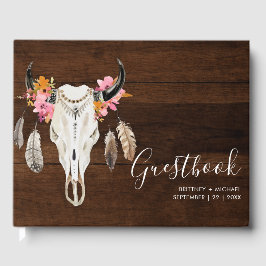 Livro De Visitas Antler Dark Wood Rustic Weding Guest Book