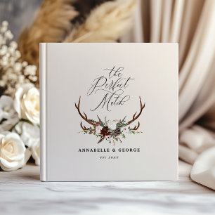 Livro De Visitas Antler Floral Rústico Casamento Boho Floresta Conv