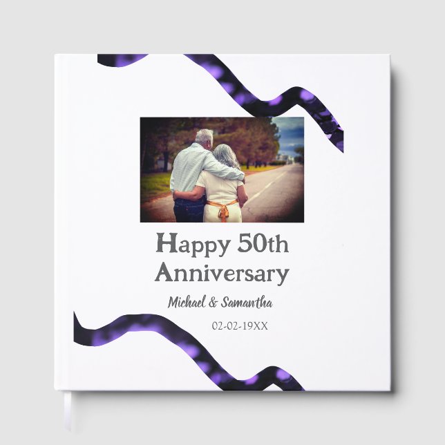 Livro De Visitas aplausos para o aniversário de 50 anos adicionar n (Frente)