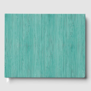 Livro De Visitas Aquamarine Bamboo - Aparência de Grãos de Madeira
