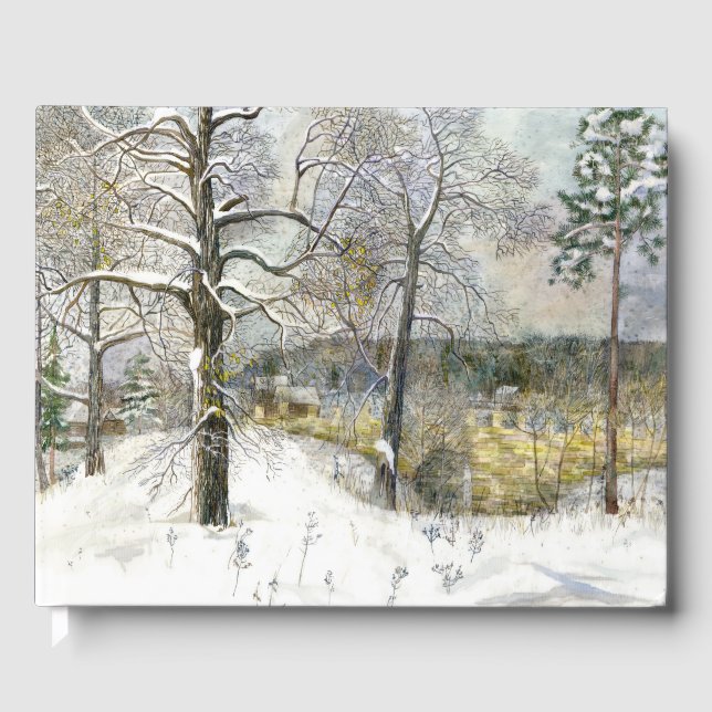 Livro De Visitas aquarela da ponte de inverno (Frente)