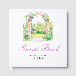 Livro De Visitas Arco de Casamento Floral de Primavera