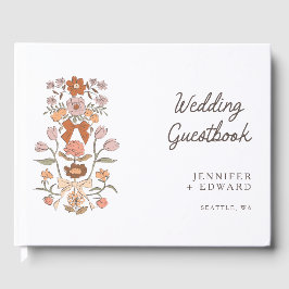 Livro De Visitas Arcos Terracotta e Blossoms Casamento Floral
