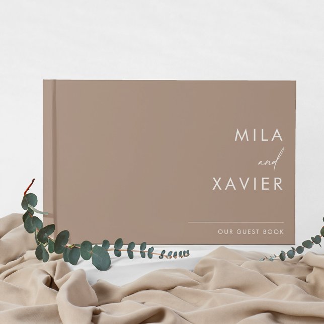 Livro De Visitas Areia e marfim | Manual de Casamento Mínimo Modern (Criador carregado)