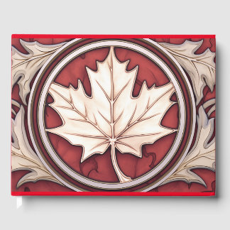 Livro De Visitas Art Deco - Estilo Canadense Maple Leaf