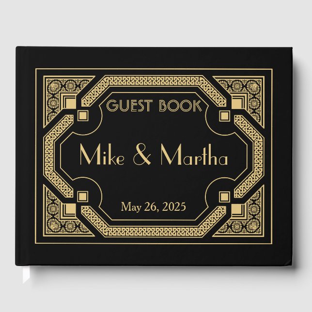 Livro De Visitas Art Deco Weding Guest Book (Frente)