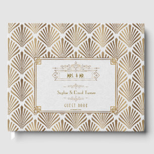 Livro De Visitas Art Deco White Gatsby 1920 Wedding