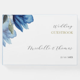 Livro De Visitas Arte Amarela Azul-Indígo Elegante