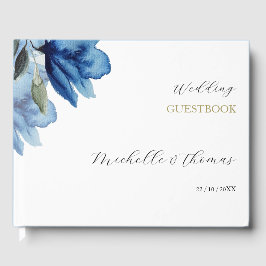 Livro De Visitas Arte Amarela Azul-Indígo Elegante