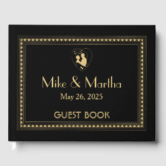 Livro De Visitas Arte Clássico Vintage Gatsby Art Deco Casamento Co