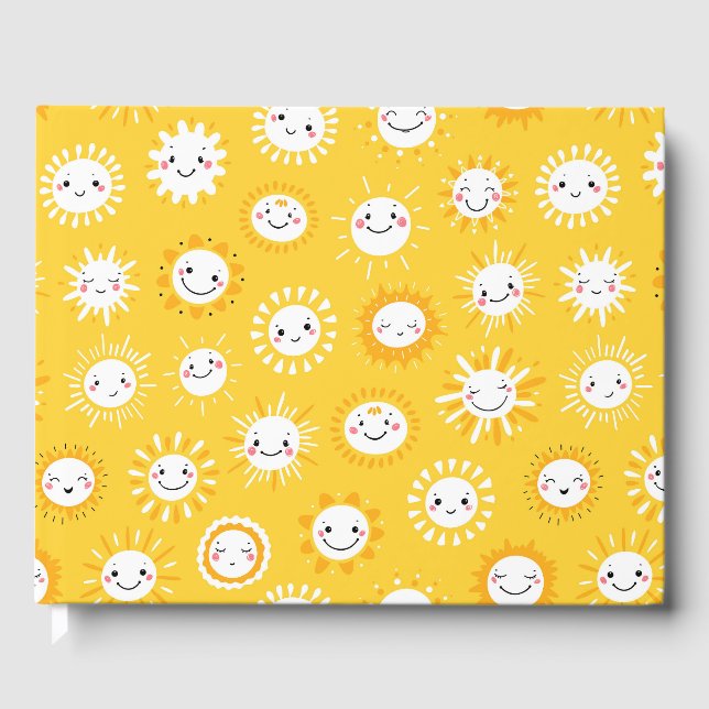 Livro De Visitas Arte de desenho do sol sorridente (Frente)
