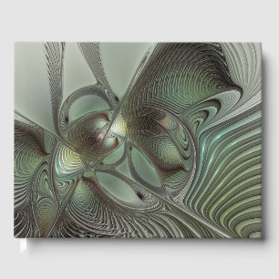Livro De Visitas Arte de fantasia fractal verde cinza sálvia oliva