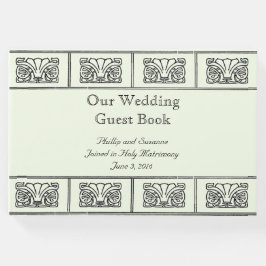 Livro De Visitas Arte Deco Borda Flor Casamento com Versos Bíblias