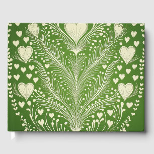 Livro De Visitas Arte Digital Lithografia Vintage Verde #4