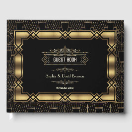 Livro De Visitas Arte Dourada Deco Gatsby 1920 Casamento