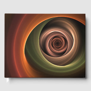 Livro De Visitas Arte fractal moderno em cores quentes abstratas em