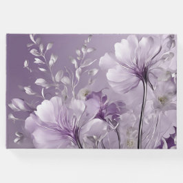Livro De Visitas Arte IA Flores Roxas Brilhantes