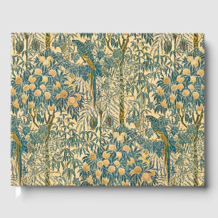 Livro De Visitas Arte Vintage de Walter Crane de Arara e Fruta Cítr