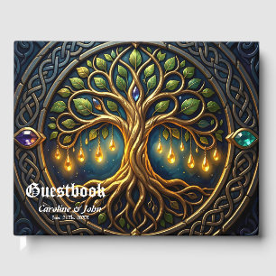 Livro De Visitas Árvore Celestial de Luz Árvore Celta de Ouro da Vi