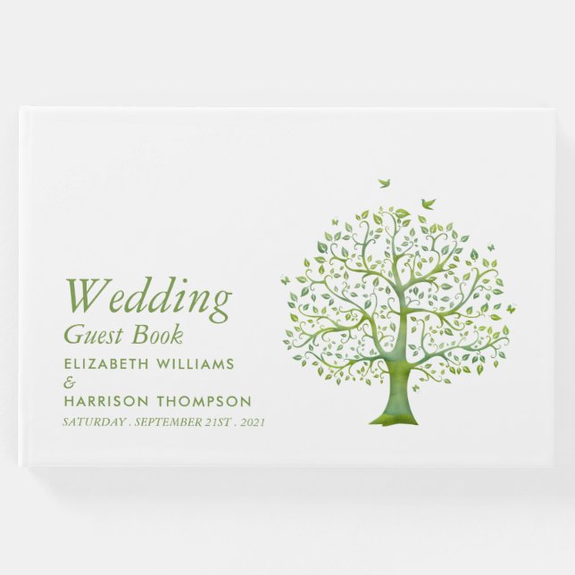 Livro De Visitas Árvore da Vida, Casamento Elegante (Frente)