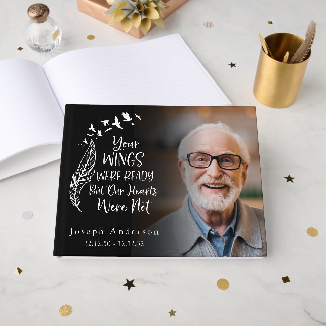 Livro De Visitas As Vossas Asas Estavam Prontas Fotografia Para O F (Frente aberta)