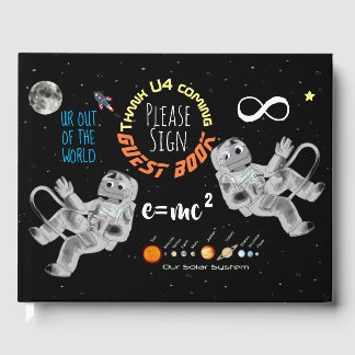 Livro De Visitas Astronautas Engraçados do Geek de Ciência da Matem