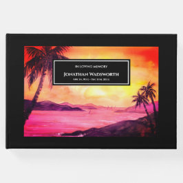 Livro De Visitas Atmosfera Funerária Tropical Beach Sunset