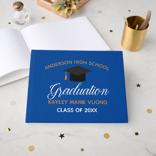 Livro De Visitas Autografo de graduação Dourada azul 2021