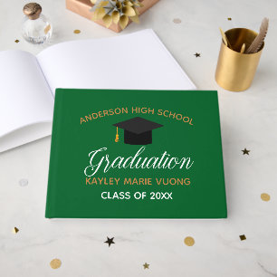 Livro De Visitas Autografo de Graduação Dourada Verde 2022