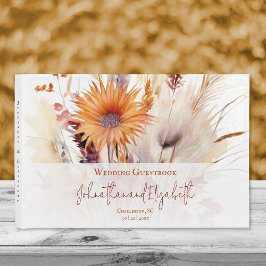 Livro De Visitas Autumn Boho Floral Wedding | Branco