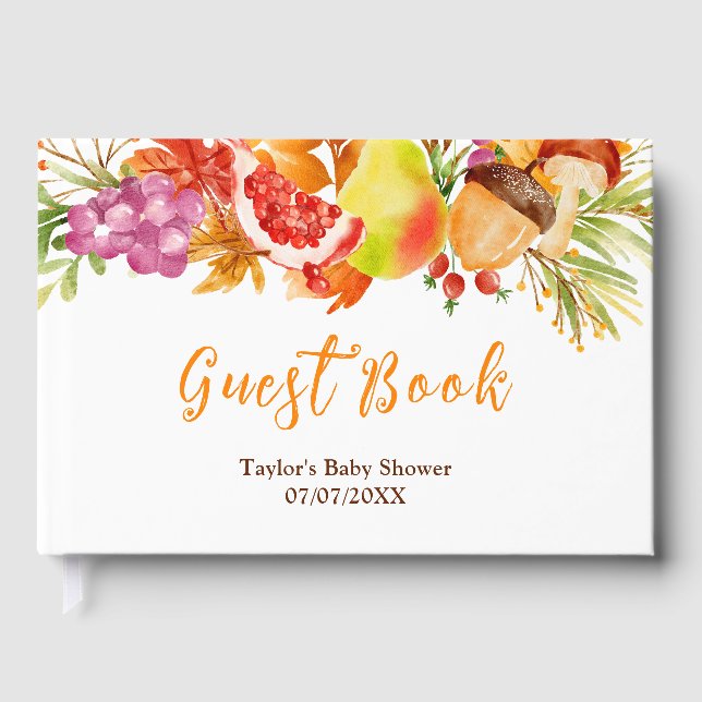 Livro De Visitas Autumn Fall Harvest Baby Shower (Frente)