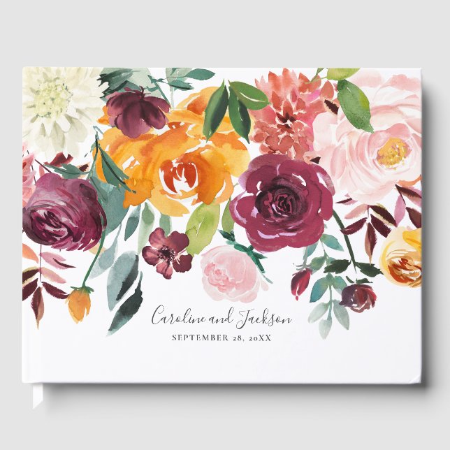 Livro De Visitas Autumn Floral Weding Guest Book (Frente)