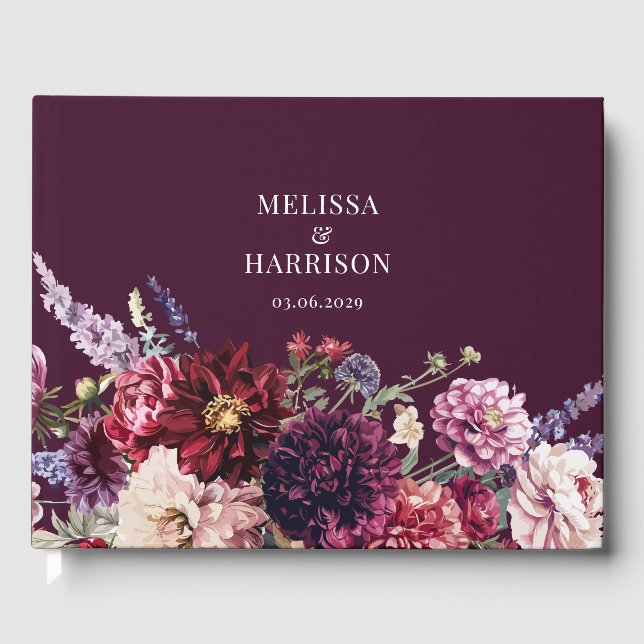 Livro De Visitas Autumn Flower Dahlia Dark (Frente)