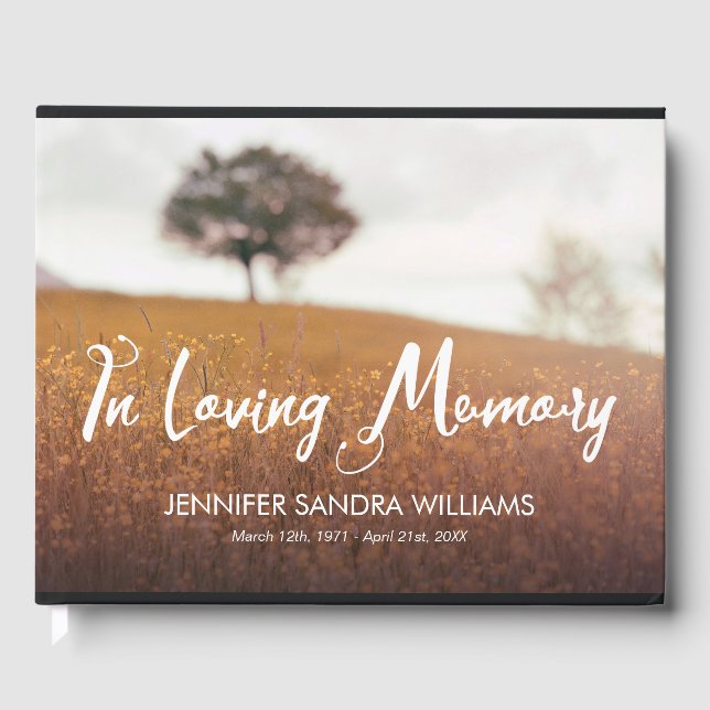Livro De Visitas Autumn Meadow In Loving Memory (Frente)