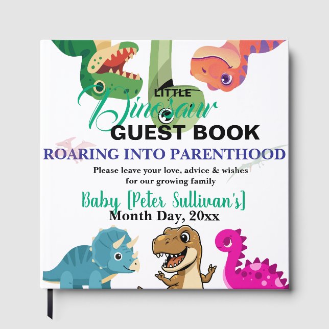 Livro De Visitas Aventura Começa com Bebê Dino (Frente)