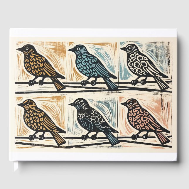 Livro De Visitas Aves Num Fio (Frente)