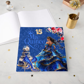 Livro de Visitas Azul Safira Real para Quinceañera